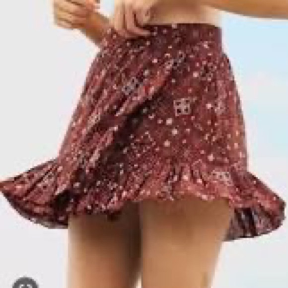 Aerie Ruffle Mini Skirt Bandana Western concert sz Small - Picture 8 of 9